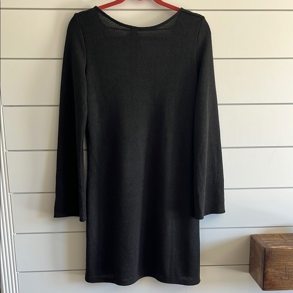 H&M Black Long Sleeve Low Back Sheath Dress NEW